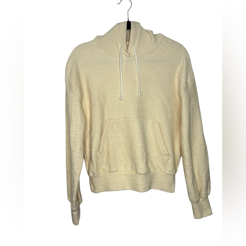 VIMMIA Women’s 100% Cotton Light Yellow Textured Oversized Hoodie Size XS